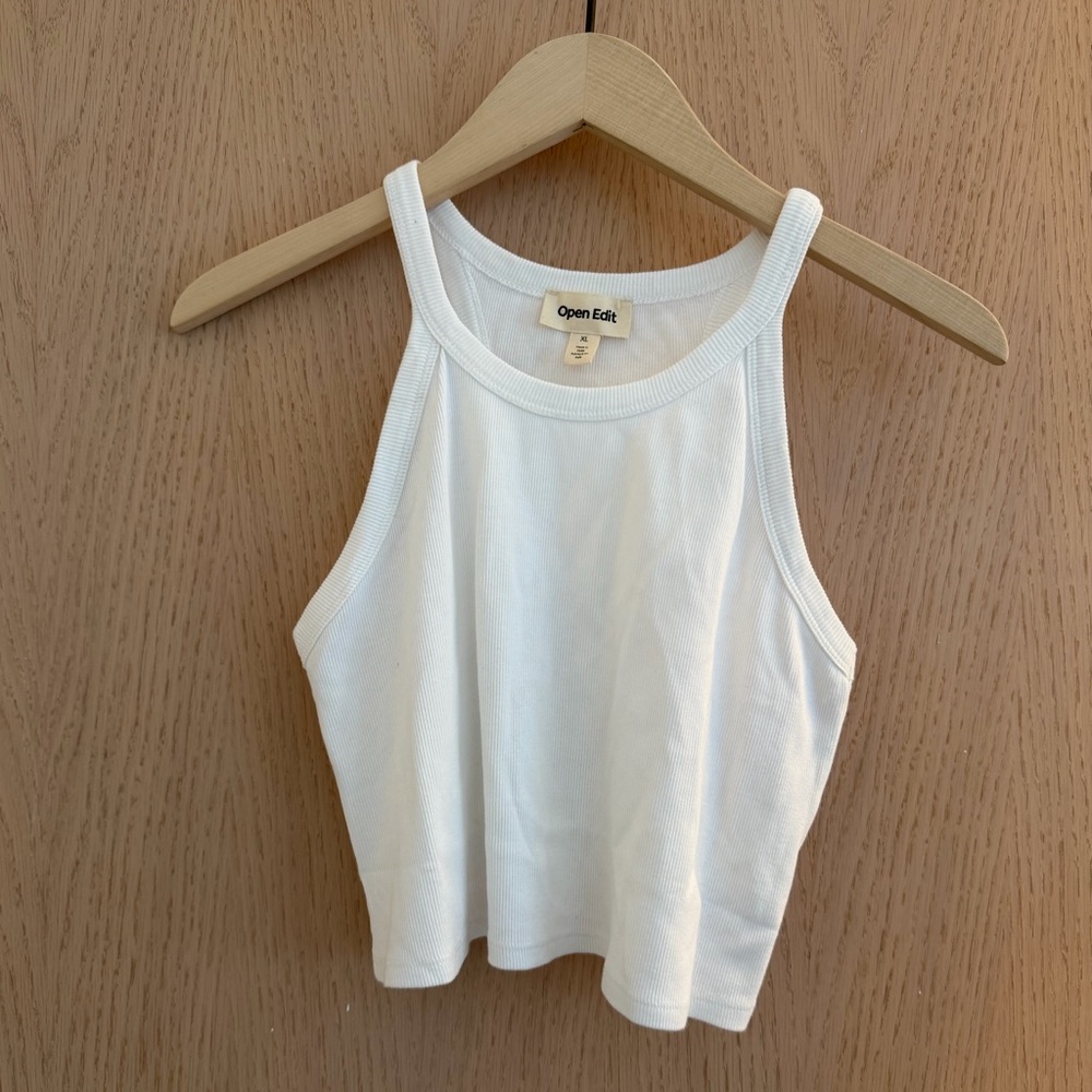 White Ribbed Tank Top - Picture 2 of 5